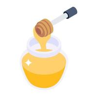vecteur de conception isométrique icône miel trempette