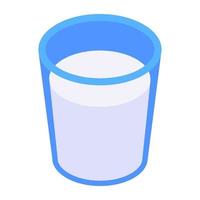une icône en verre de lait dans un design moderne vecteur