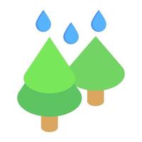 icône de style isométrique météo forestière, vecteur modifiable