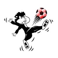 dessin animé jouant au football