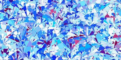 toile de fond de vecteur bleu clair, rouge avec des triangles, des lignes.