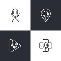 collection de logos de podcasts. conception de vecteur. vecteur