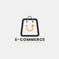 création de logo de commerce électronique abstrait moderne créatif, modèle de conception de logo de sac à provisions en ligne dégradé coloré vecteur