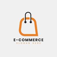 création de logo de commerce électronique abstrait moderne créatif, modèle de conception de logo de sac à provisions en ligne dégradé coloré vecteur