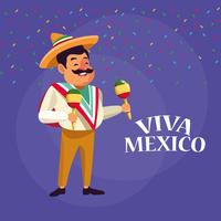 Dessins animés Viva mexico vecteur