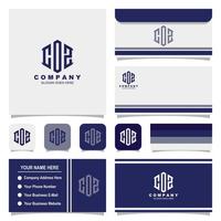 modèle de logo monogramme lettre créative coz avec enveloppe et carte de visite vecteur