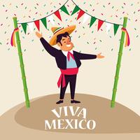 Dessins animés Viva mexico vecteur