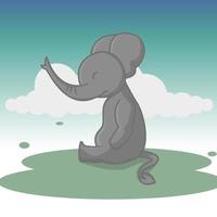 personnage d'éléphant de vecteur d'illustration adapté au produit pour enfants