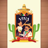 Dessins animés Viva mexico vecteur