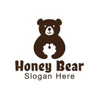 création de logo mignon animal ours miel, modèle vectoriel