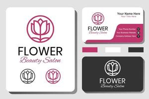 élément de logo beauté fleur rose élégante. peut être utilisé pour la conception de logos cosmétiques, yoga et spa vecteur