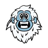 art de logo de mascotte de tête de yéti de dessin animé