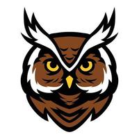 logo art tête de hibou vecteur