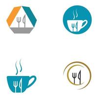 modèle vectoriel de logo de restaurant fourchette et cuillère