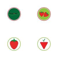 fraise drôle et mignon logo vecteur icône fond modèle illustration