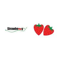 fraise drôle et mignon logo vecteur icône fond modèle illustration