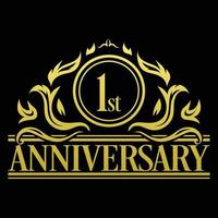 luxe 1er anniversaire logo illustration vector.free illustration vectorielle vecteur