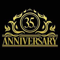 vecteur d'illustration de logo de luxe 35e anniversaire illustration vectorielle gratuite