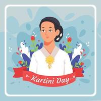 célébration de la journée kartini vecteur