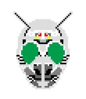 pixel art kamen rider tête shadowmoon vecteur