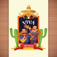 Dessins animés Viva mexico vecteur