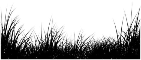 bannière de silhouette noire herbe vecteur