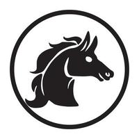 icône de tête de cheval dans le cercle pour le logo de la communauté, le logo de l'entreprise, l'image de fond d'écran, etc. vecteur