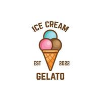 illustration vectorielle du logo de l'entreprise de crème glacée vecteur