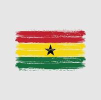 coups de pinceau du drapeau du ghana. drapeau national vecteur