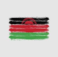 coups de pinceau du drapeau du malawi. drapeau national vecteur