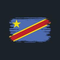 pinceau de drapeau de la république du congo. drapeau national vecteur