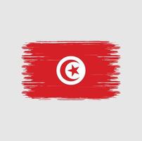 pinceau drapeau tunisien. drapeau national vecteur