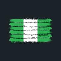 coups de pinceau du drapeau nigérian. drapeau national vecteur