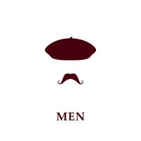 Icône de mode hommes béret et moustache dans un style plat. vecteur