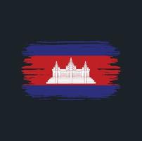pinceau drapeau cambodge. drapeau national vecteur