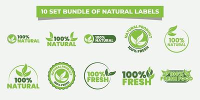 collection d'étiquettes et de badges pour les aliments biologiques, les produits frais et naturels de la ferme pour le marché alimentaire, la promotion des produits biologiques, la vie saine et les aliments et boissons de qualité supérieure vecteur