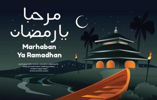 paisiblement la nuit du ramadan vecteur