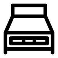 lit avec icône de contour adaptée au jeu d'icônes de maison vecteur