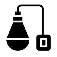 lampe avec icône solide adaptée au jeu d'icônes de la maison vecteur
