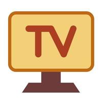 télévision avec icône plate adaptée au jeu d'icônes de la maison vecteur