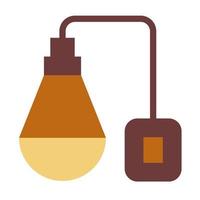 lampe avec icône plate adaptée au jeu d'icônes de la maison vecteur