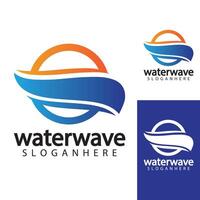 modèle de conception de logo de vague d'eau vecteur