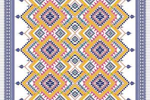 conception de modèle sans couture ethnique géométrique. tapis en tissu aztèque ornement mandala chevron décoration textile papier peint. fond d'ornement de broderie traditionnelle indienne africaine de dinde tribale vecteur