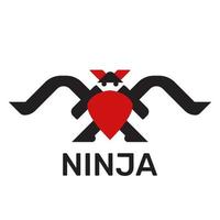 conception minimale du logo ninja vecteur