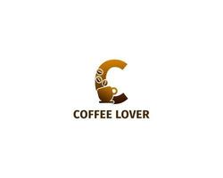 modèle de logo lettre c café et tasse