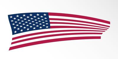 conception de vecteur de décoration de drapeau ondulé des états-unis d'amérique