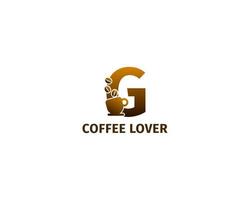 modèle de logo lettre g café et tasse vecteur