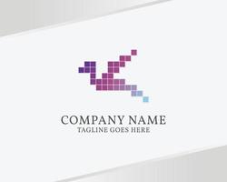 modèle de logo pixel bird pour application ou toute marque numérique et entreprise futuriste vecteur