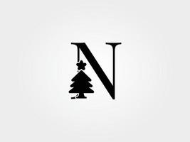 lettres d'arbre de noël n vecteur