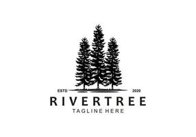 modèle de logo de ville de ville de rivière vecteur